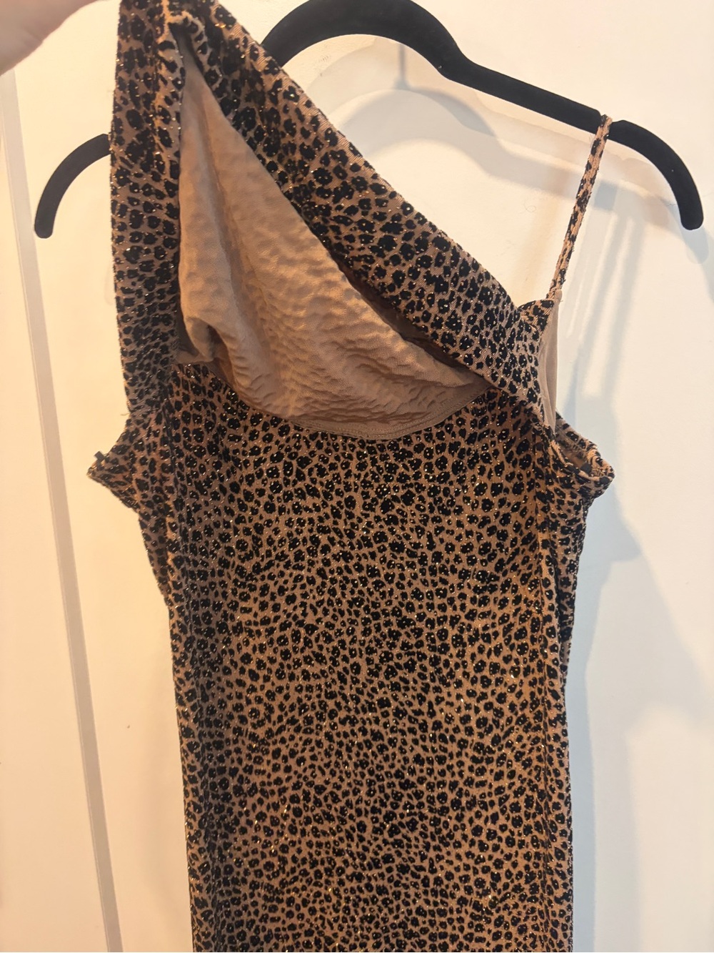 Vintage Onyx Nite Leopard Print Sparkly Cowl Dress - Picture 5 of 14